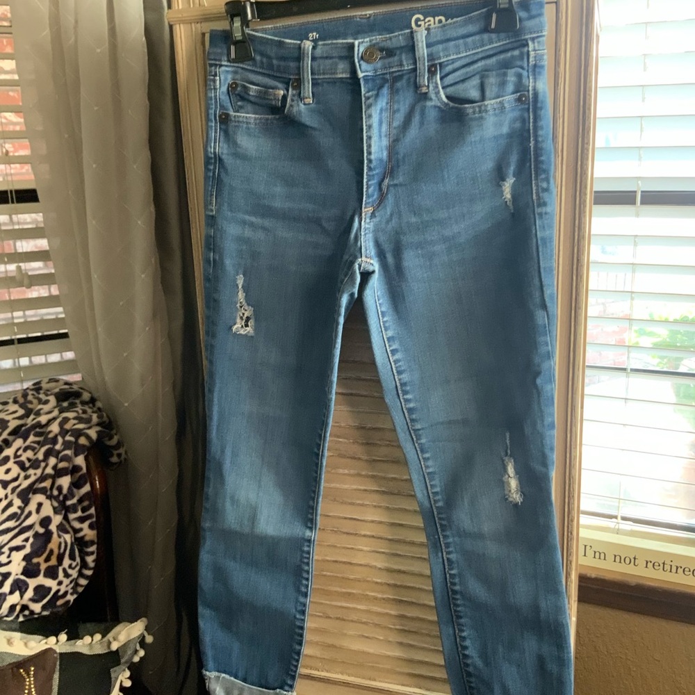 Gap Women's Distressed Blue Jeans